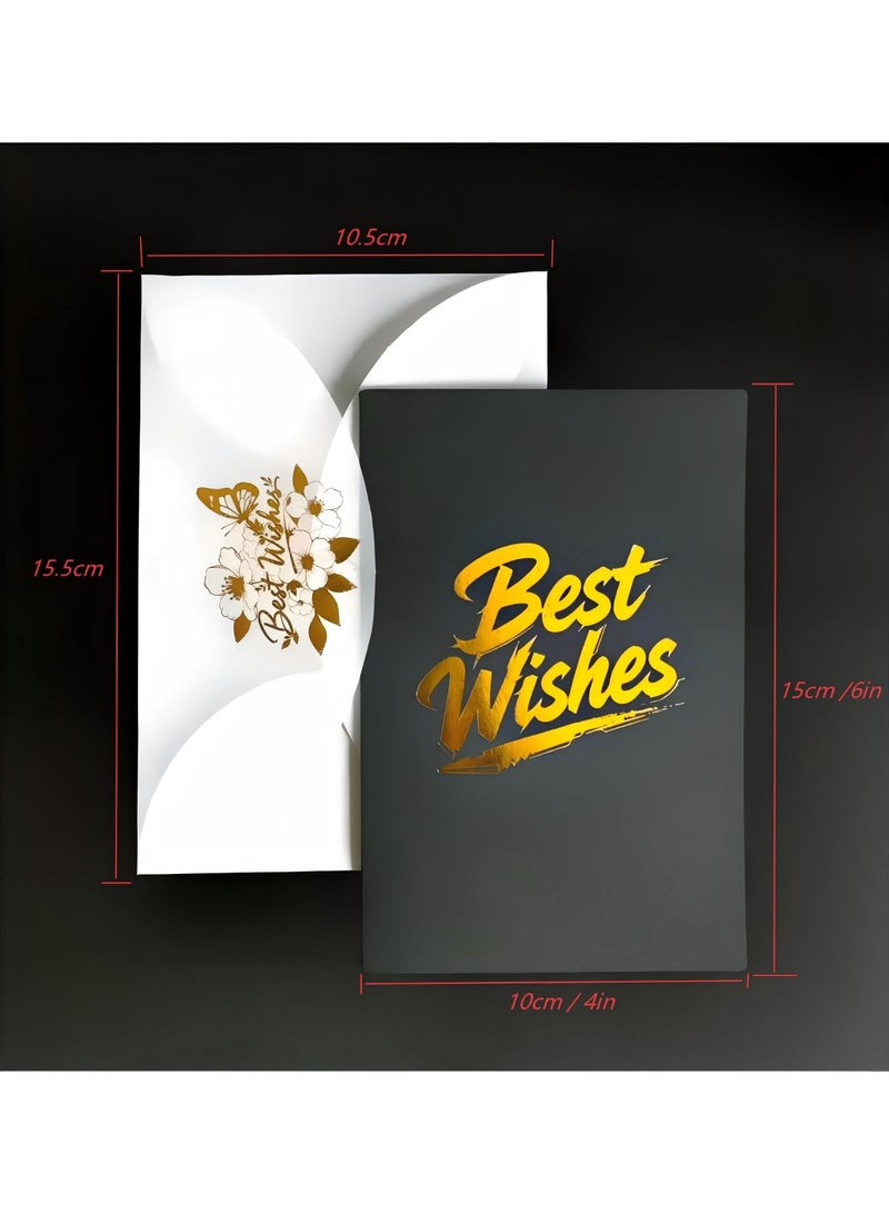 BenQuand Mystique Black Best Wishes Card - Artisan Embossed & Gold Foil - Image 2